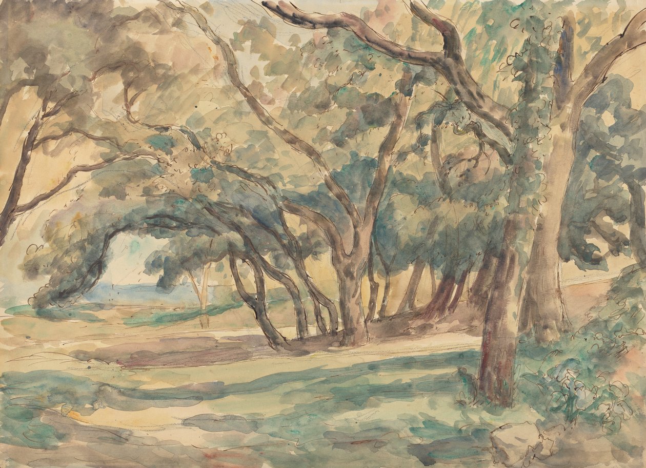 Clareira arborizada perto de St. Tropez Polish autorstwa Roger Fry