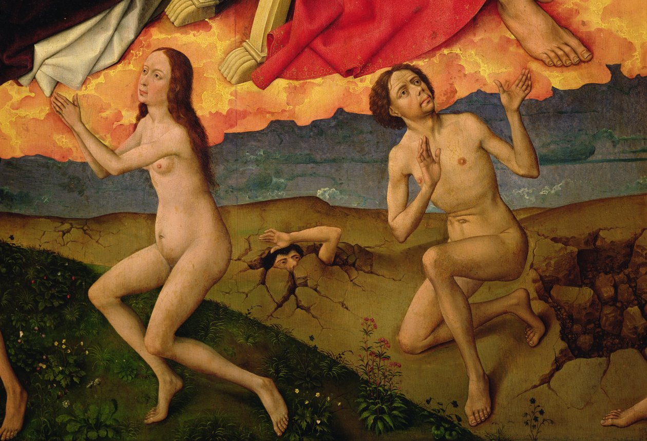 Sąd Ostateczny, szczegół zmartwychwstania zmarłych, ok.1445-50 autorstwa Rogier van der Weyden