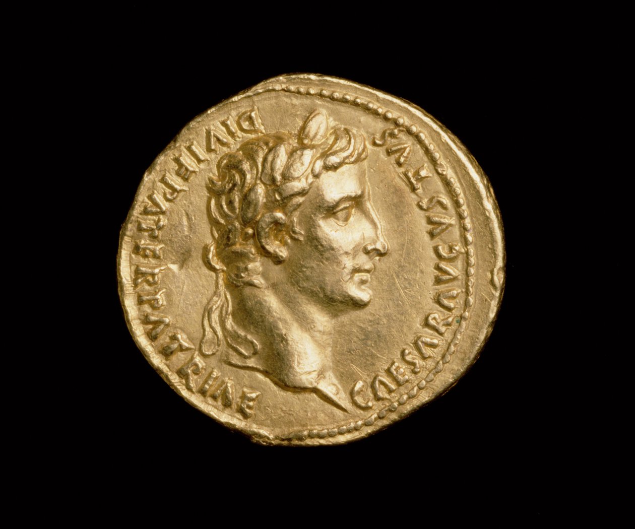 Aureus cesarza Augusta (31 p.n.e.-14 n.e.) Mennica rzymska (awers) (złoto) (rewers zob. 168070) autorstwa Roman