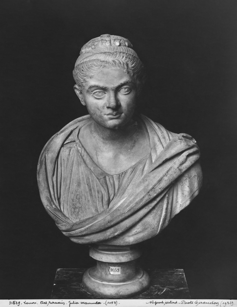 Popiersie Julii Mamaea (180-235 n.e.) matki cesarza Severusa Aleksandra (205-235 n.e.) ok. 230 (marmur) autorstwa Roman