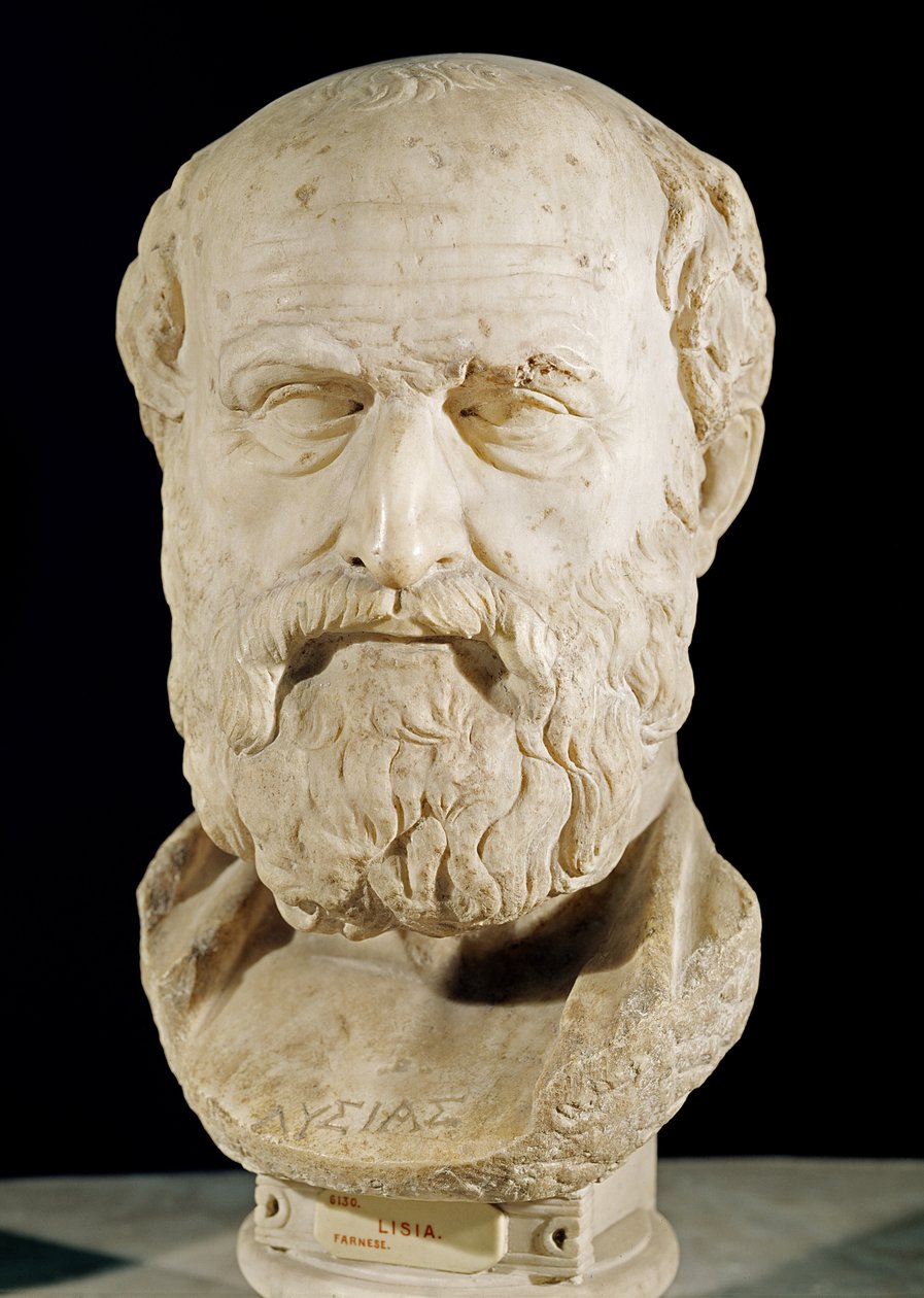 Popiersie Lizjasza (ok. 458-c.380 pne) (marmur) autorstwa Roman