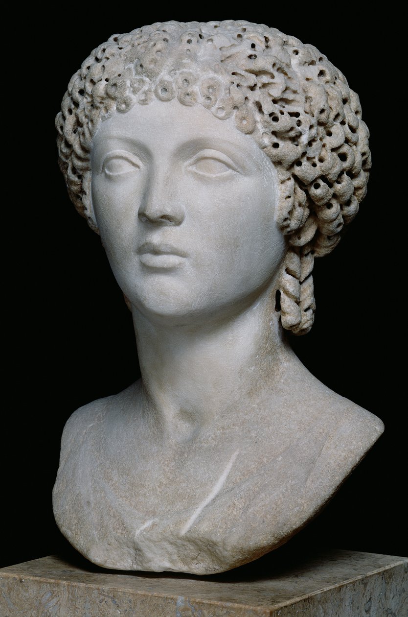 Popiersie Rzymianki, prawdopodobnie Poppea Augusta, 55-60 ne (marmur) autorstwa Roman