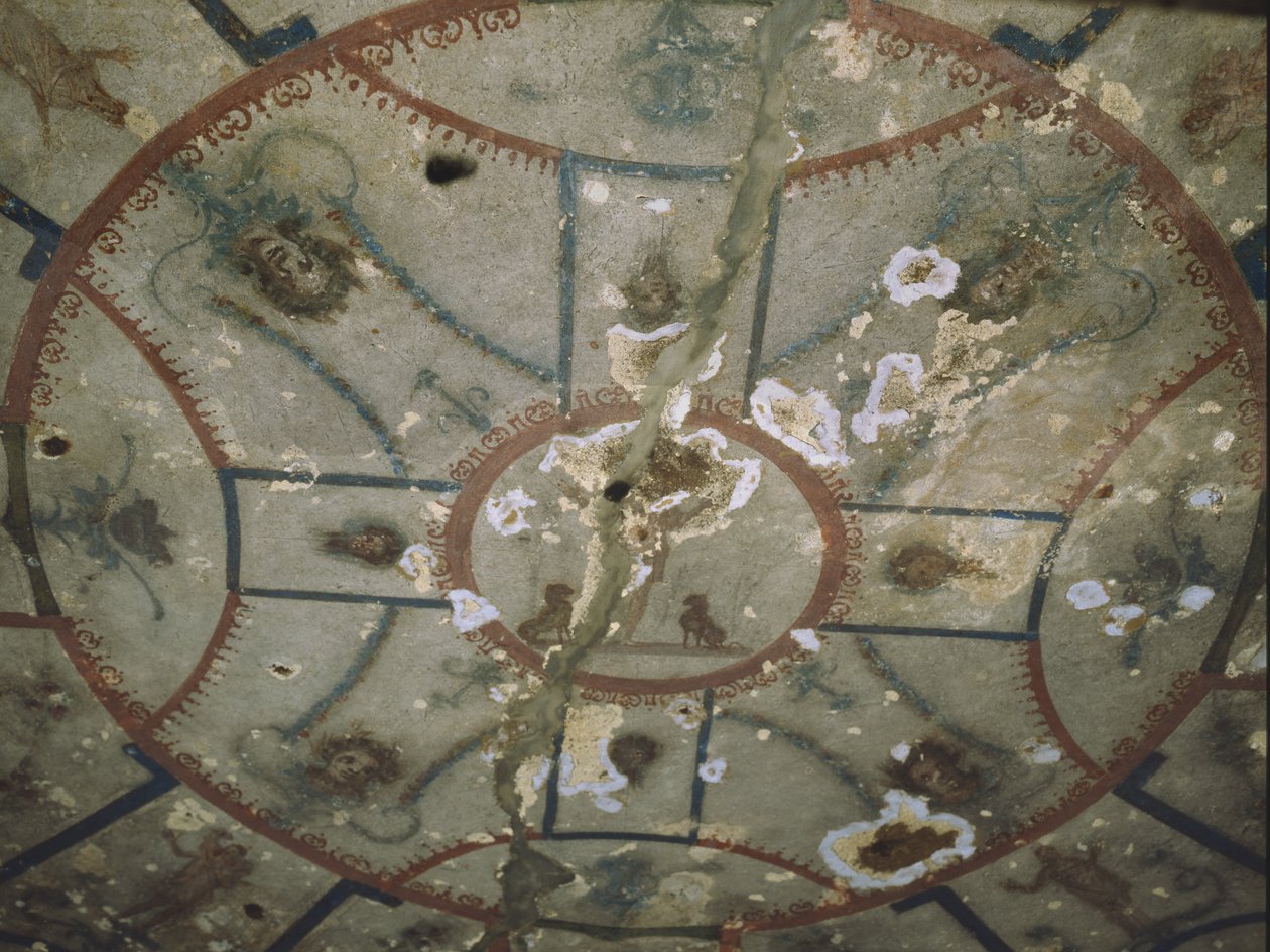 Sufit kaplicy Dobrego Pasterza, Katakumby San Callisto, Rzym autorstwa Roman