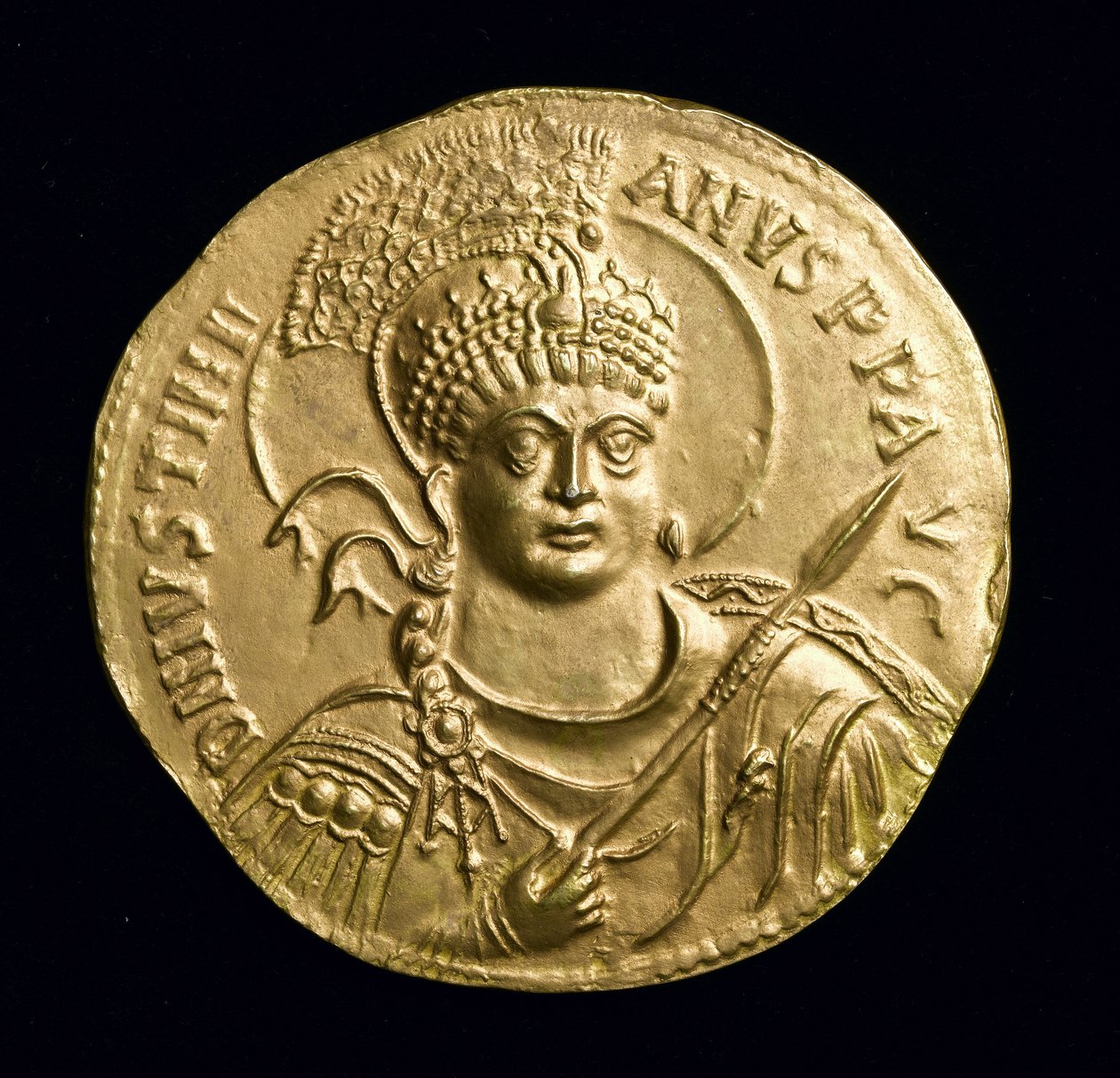 Kopia Wielkiego Złotego Medalu Justyniana I (527-65 ne) awers, ok. 534 ne (elektrotyp) (patrz 257495) autorstwa Roman