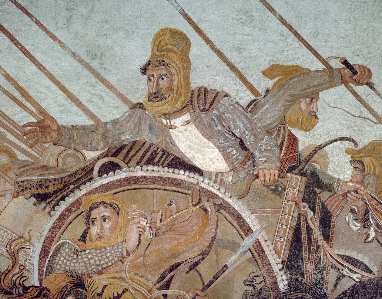 Dariusz III, z Mozaika Aleksandra, detal mozaiki z 154003 autorstwa Roman