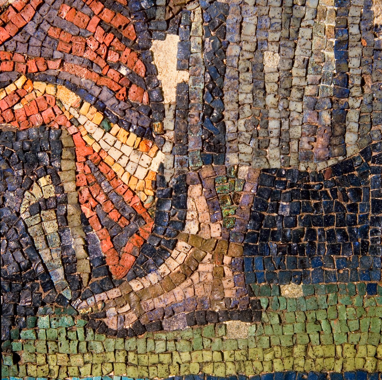 Szczegół mozaiki ściennej autorstwa Roman