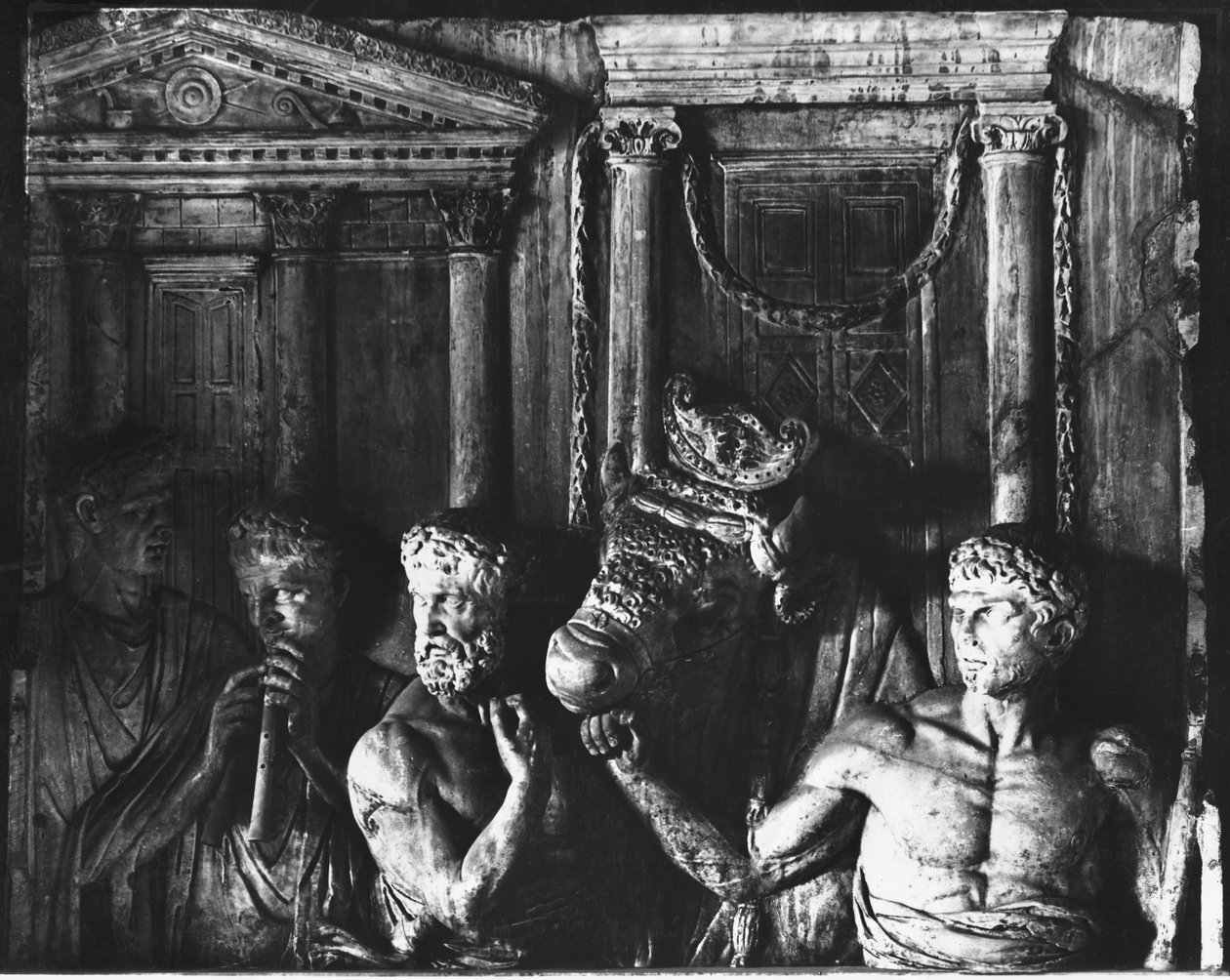 Relief przedstawiający przygotowania do ofiary (zob. też 159253) autorstwa Roman