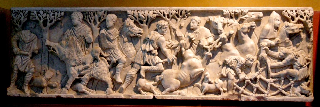 Sarkofag przedstawiający polowanie (marmur) autorstwa Roman