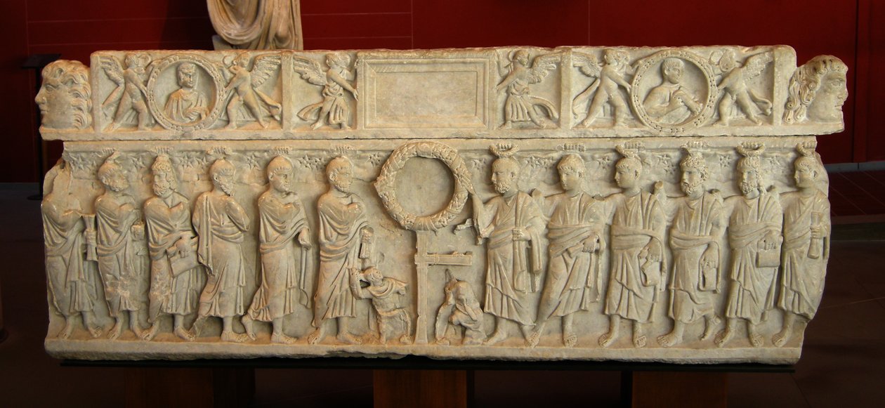 Sarkofag ukazujący Anastasis (marmur) autorstwa Roman