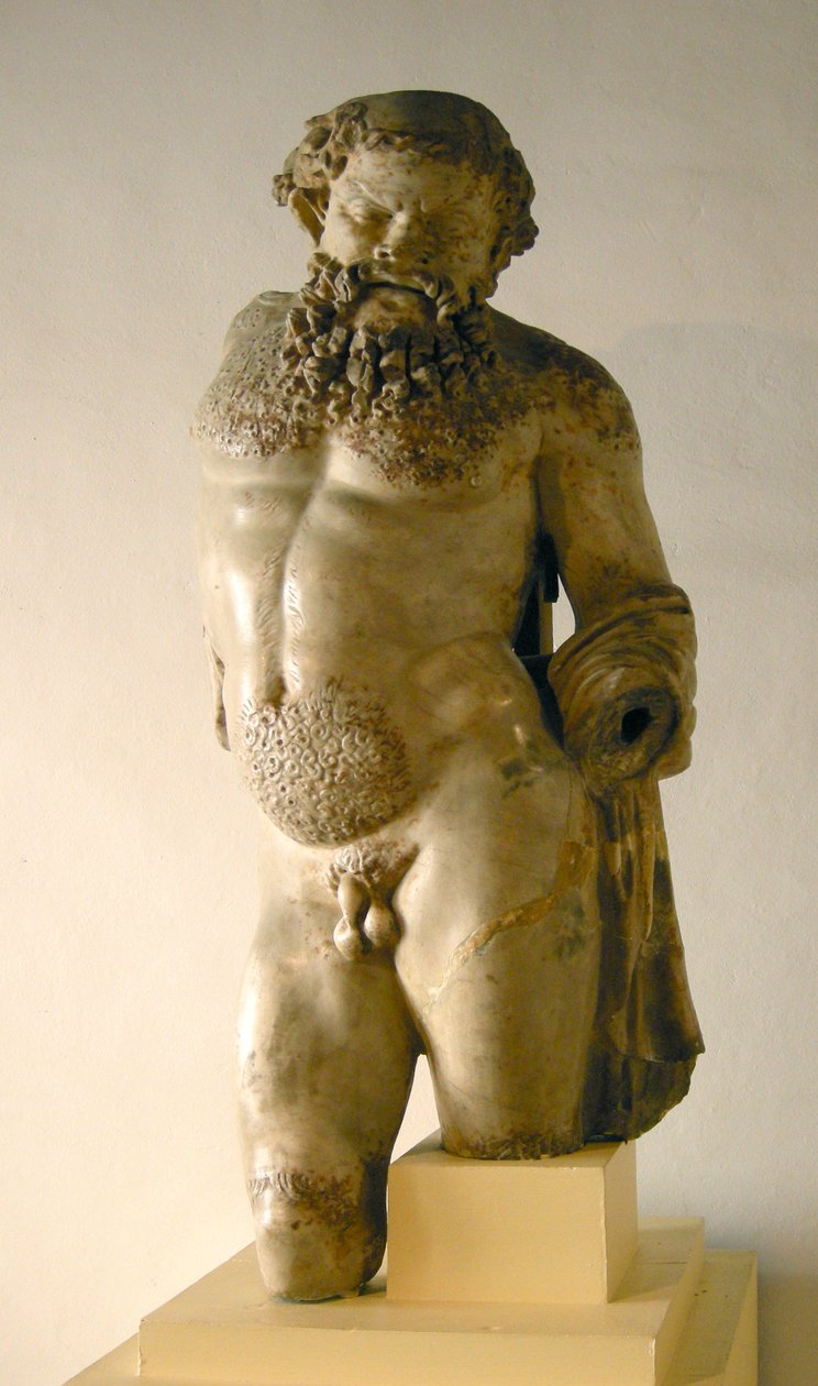 Silenus, pijany, kopia greckiego oryginału (marmur) autorstwa Roman