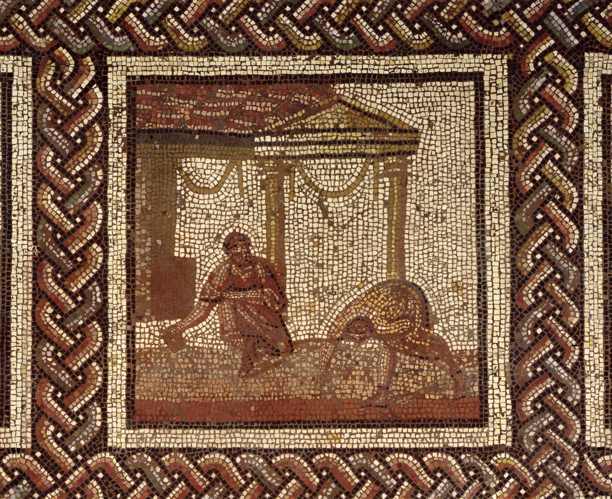 Siew fasoli, z Saint-Romain-en-Gal (mozaika) autorstwa Roman