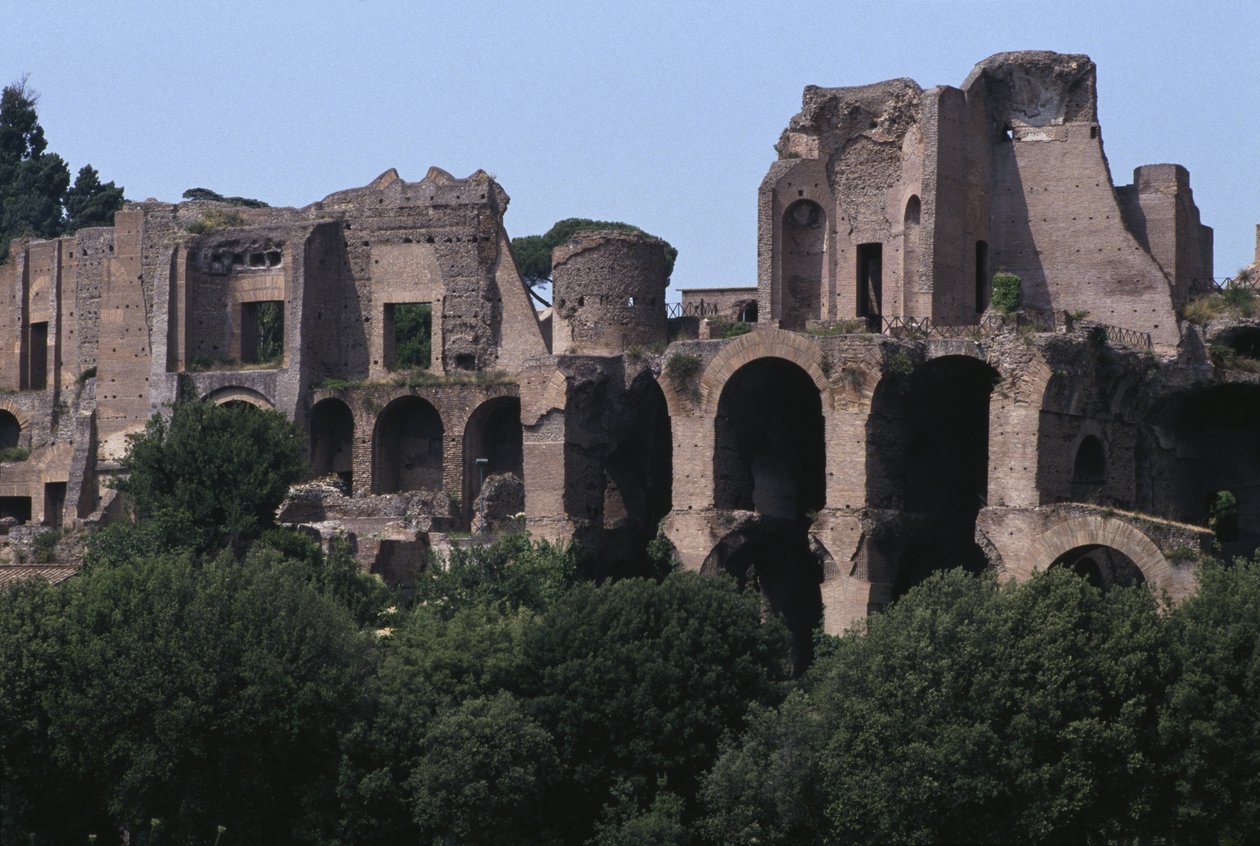 Widok na Palatyn z Circus Maximus (zdjęcie kolorowe) autorstwa Roman