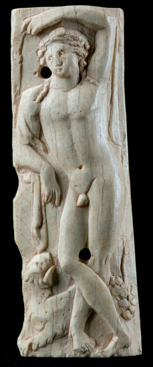 Tablica przedstawiająca Dionizosa, z Egiptu (kość) autorstwa Roman Period Egyptian