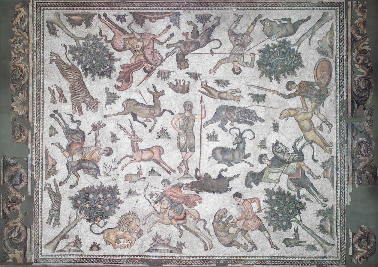 Scena polowania na Worcestera (mozaika) autorstwa Roman Roman