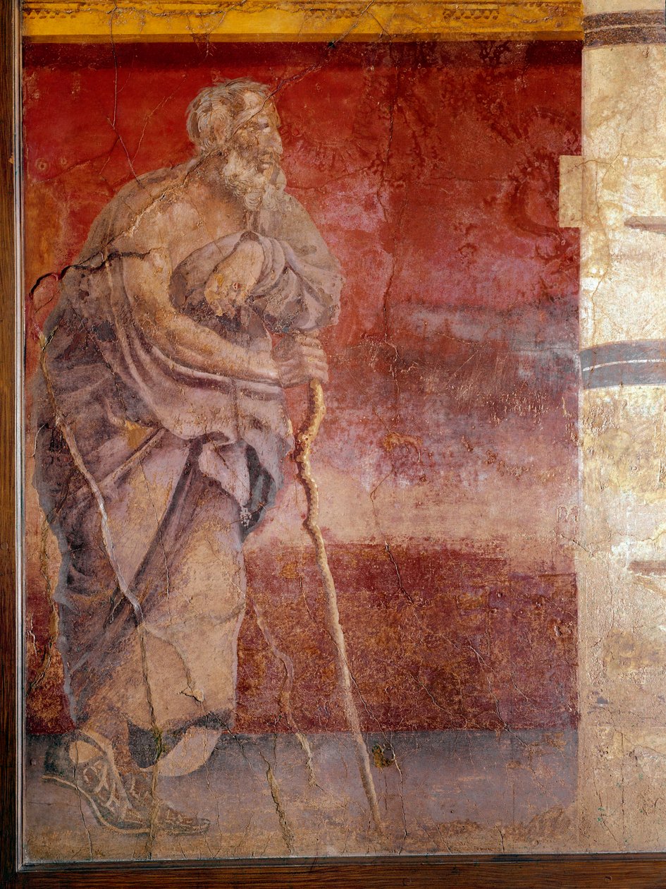 Filozof, detal (fresk autorstwa Roman