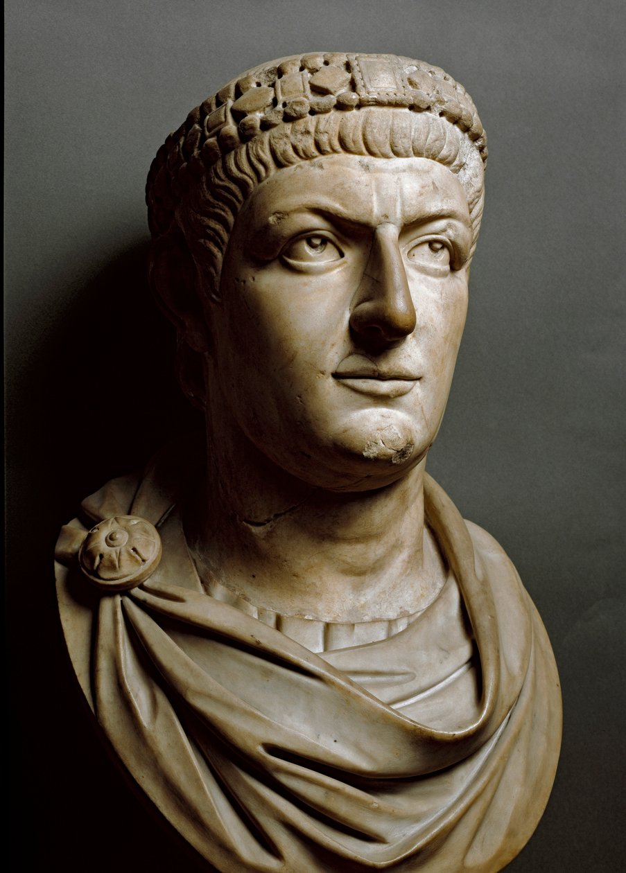 Popiersie Konstantyna Wielkiego (rzeźba z marmuru) autorstwa Roman