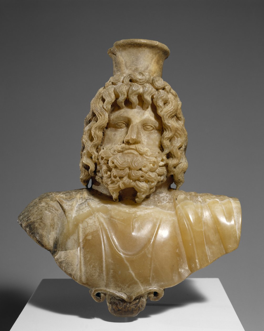Popiersie Serapisa, 100-150 ne (alabaster) autorstwa Roman