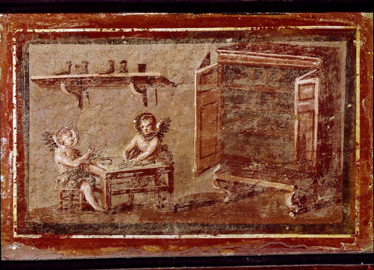 Amorkowie szewcy (fresk autorstwa Roman