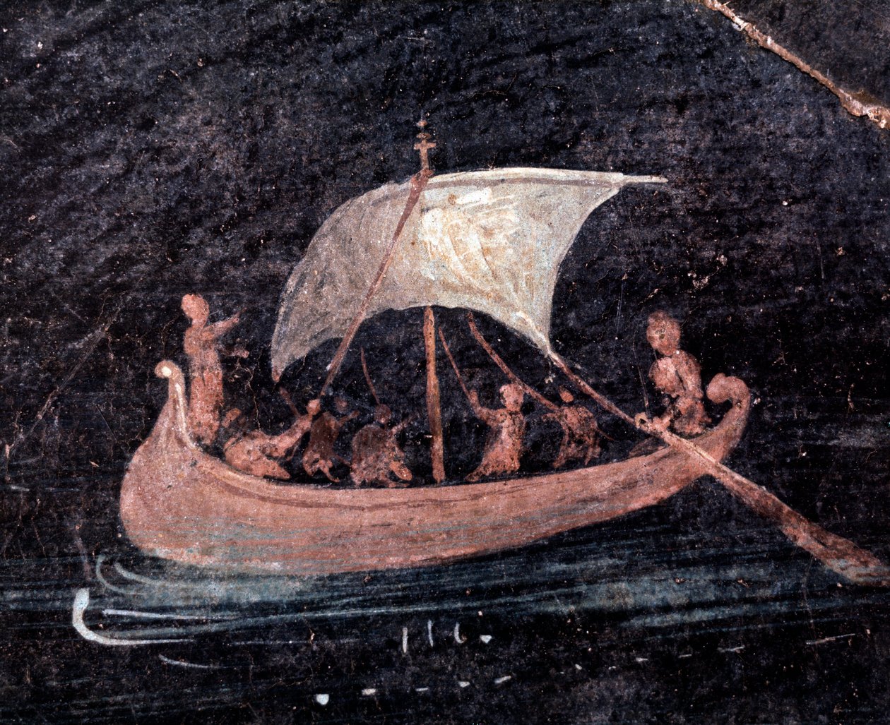 Łódź rybacka (fresk autorstwa Roman