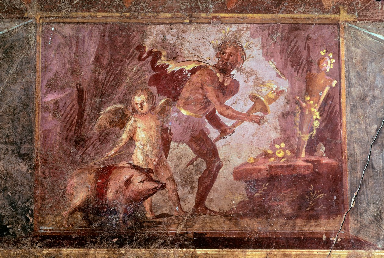 Fresk z Willi Tajemnic, Pompeje autorstwa Roman