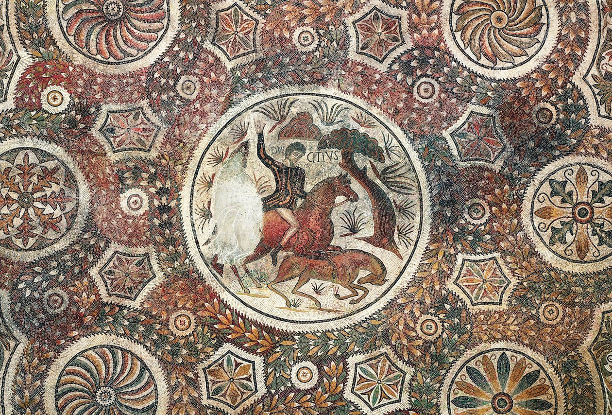 Mozaika ze sceną polowania, IV wne (mozaika) autorstwa Roman