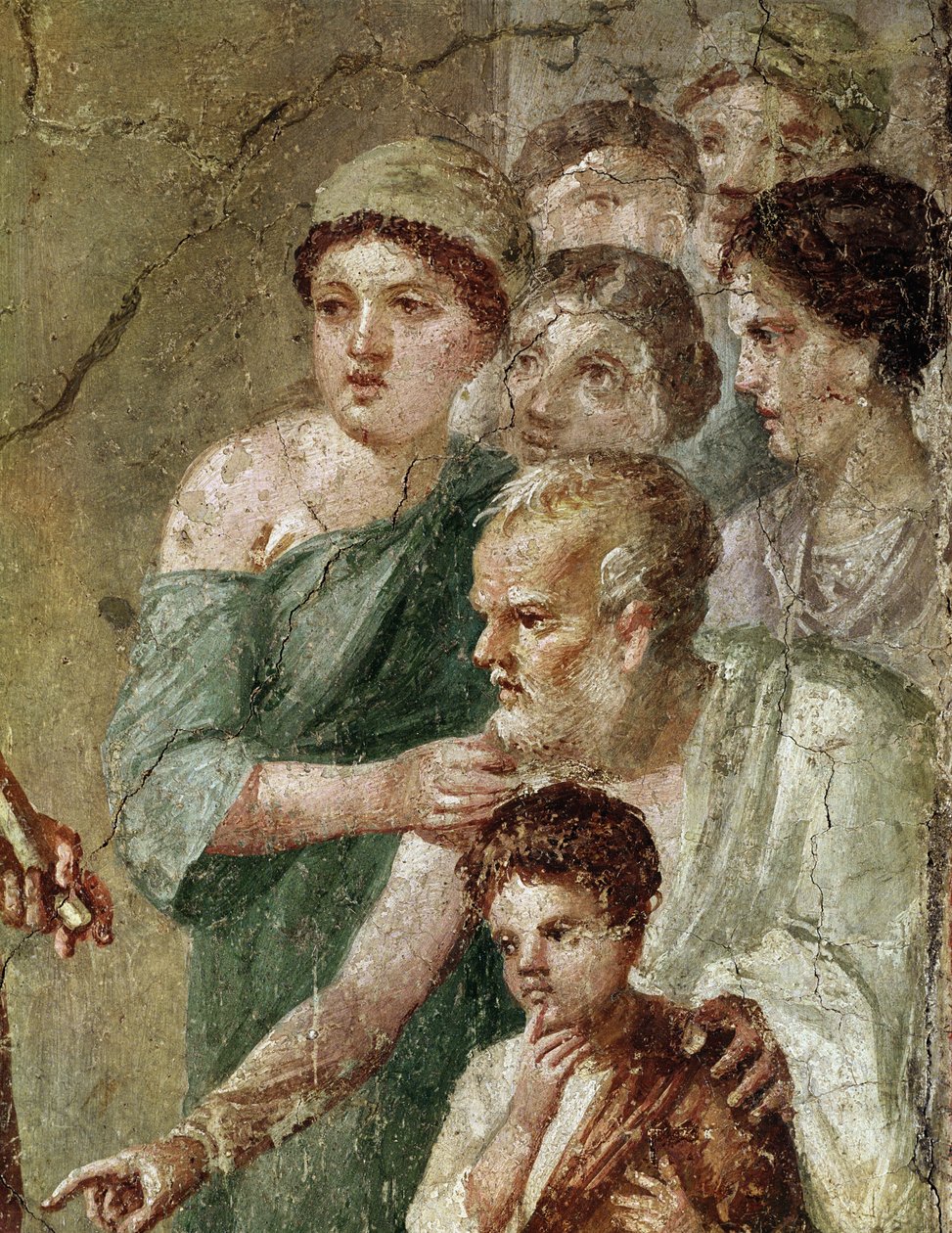 Muzyk pan, wśród nimf (fresk autorstwa Roman