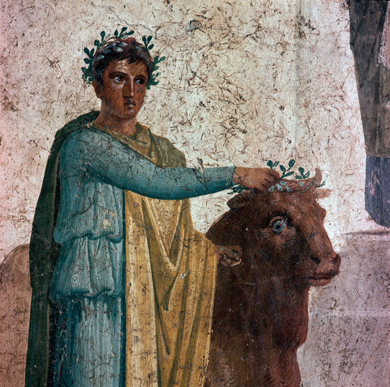 Pelias i jego bratanek Jason (fresk, 40-60 ne) autorstwa Roman