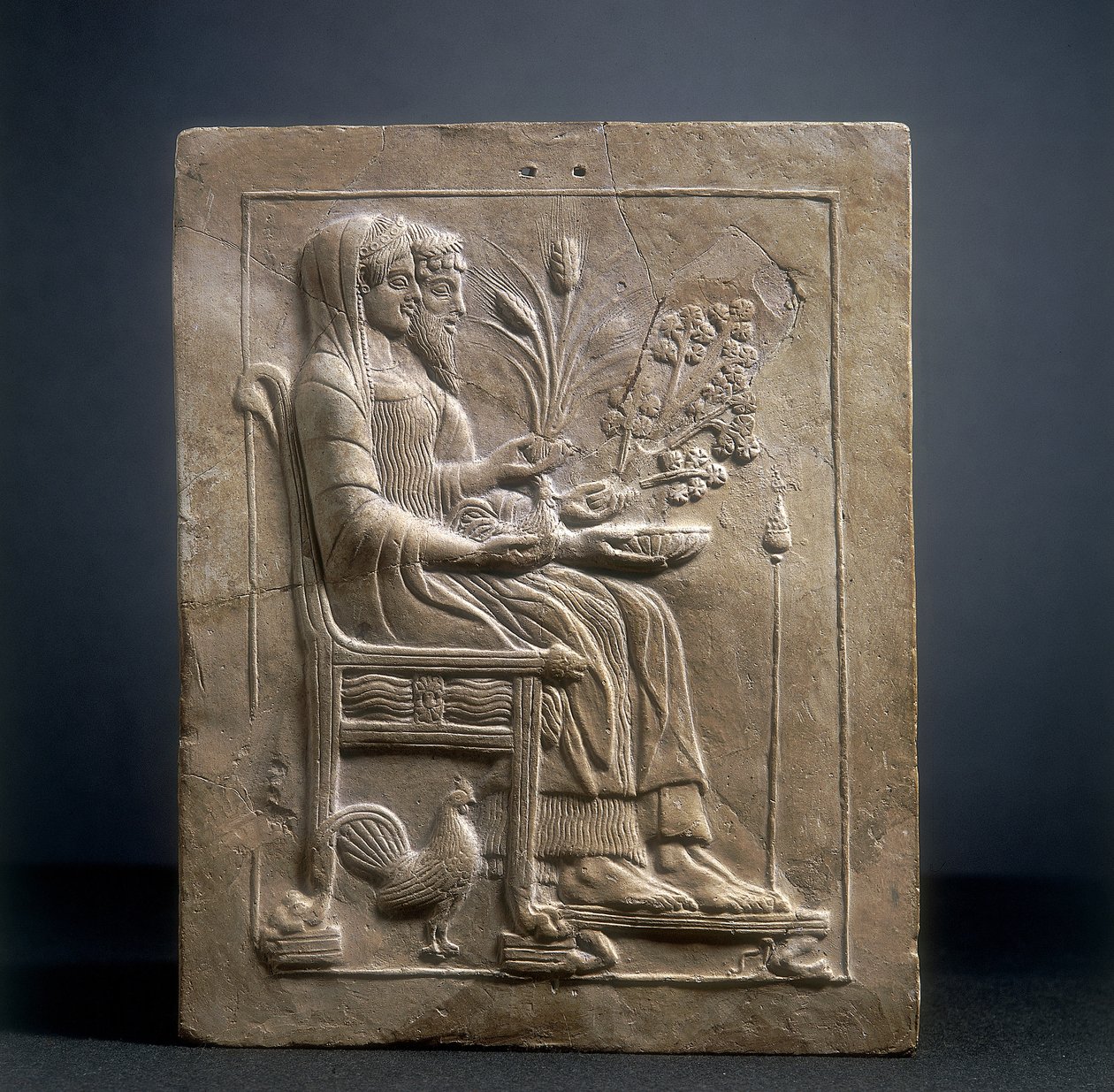 Pinax Persefony i Plutona w Hadesie (terakota) autorstwa Roman