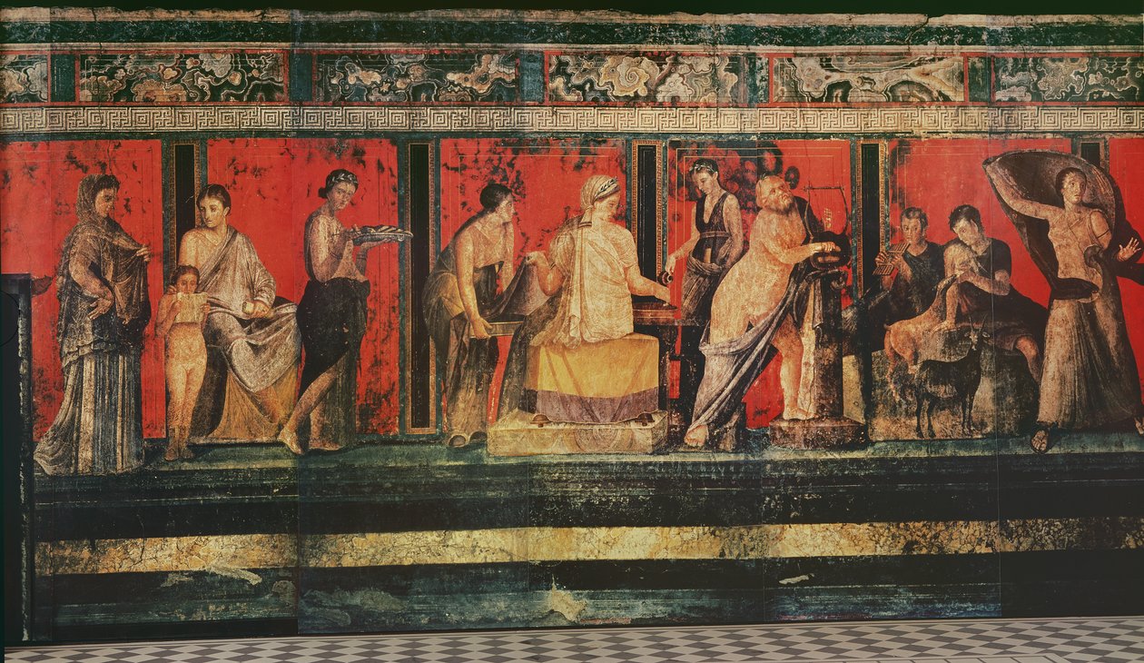Sala Tajemnic, Pompeje, 79 r. n.e. (malowidło ścienne) autorstwa Roman