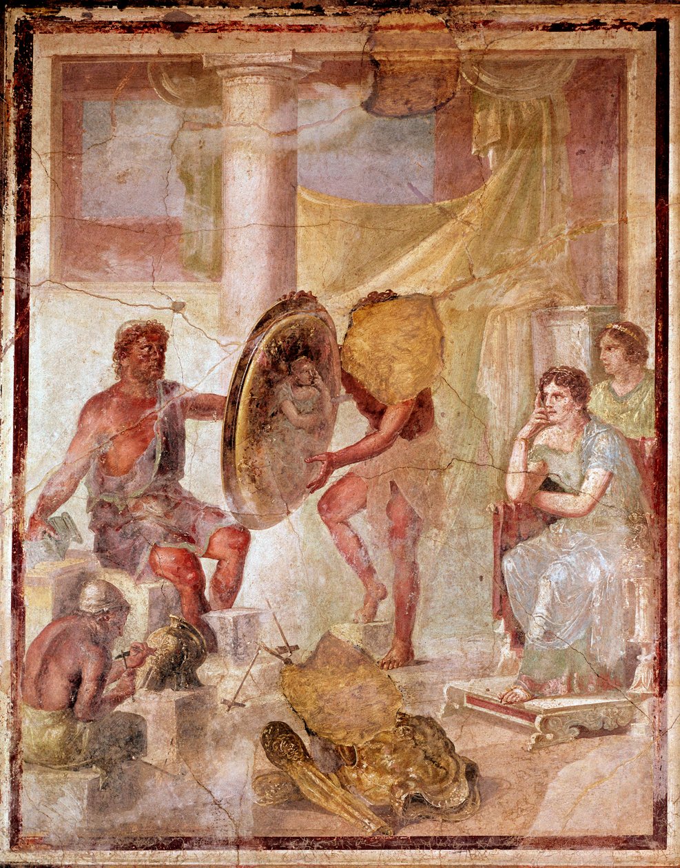 Thetis w kuźni Wulkana (fresk) autorstwa Roman