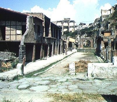 Widok Decumanus Maximus (główna droga) autorstwa Roman