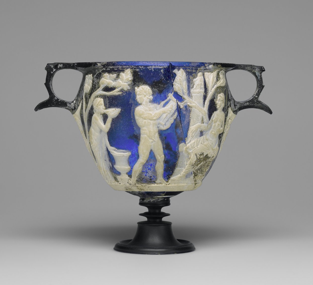 Cameo Glass Skyphos, c.1 AD (szkło) autorstwa Roman Imperial Period