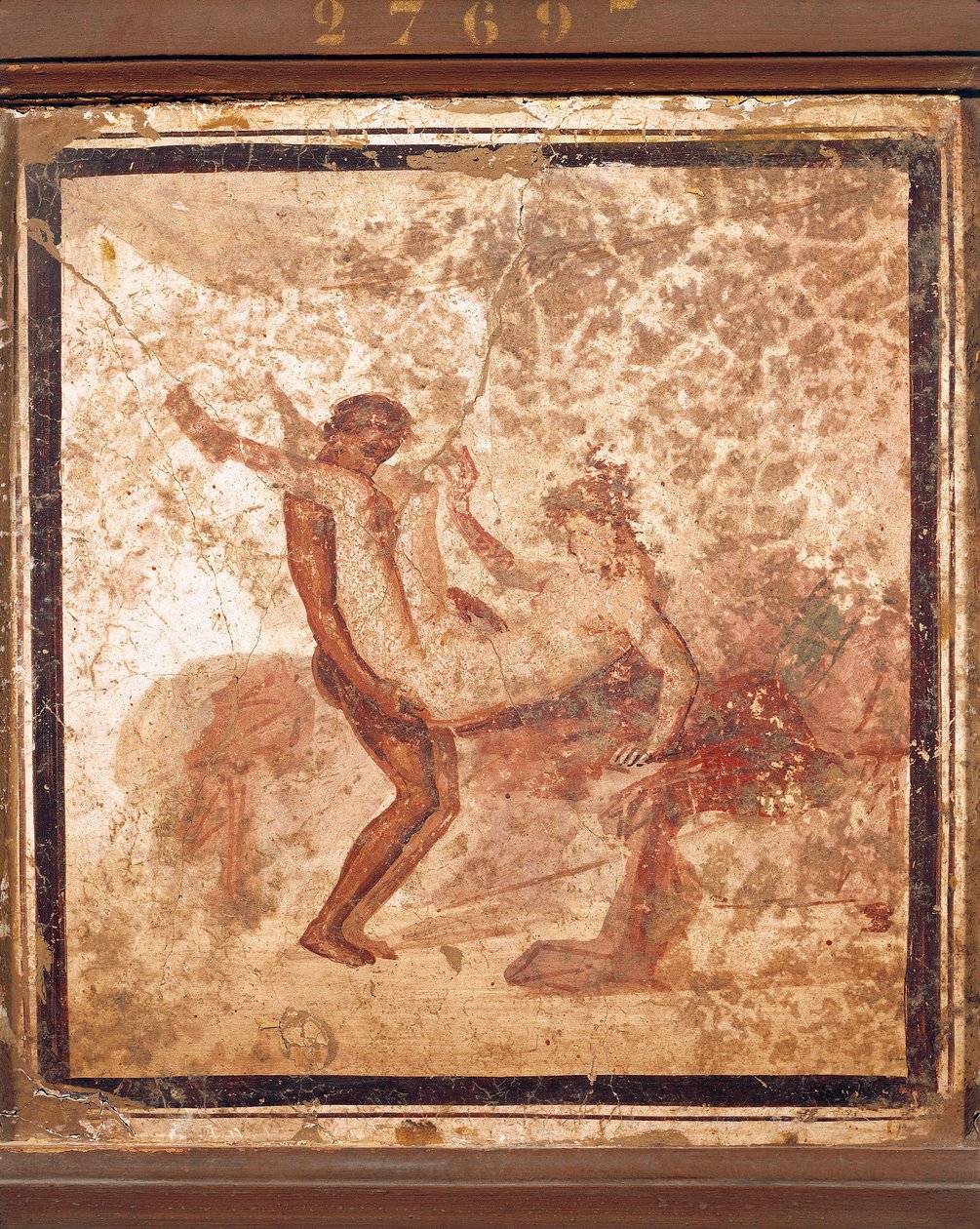 Fresk przedstawiający tematykę erotyczną, pochodzący z Pompejów we Włoszech autorstwa Roman Roman