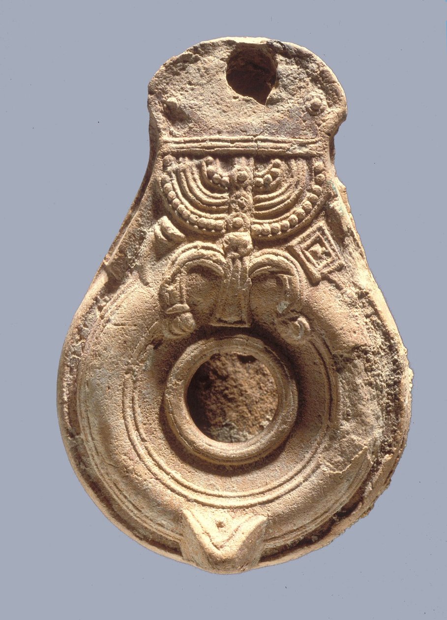 Żydowska lampa naftowa (terakota) autorstwa Roman Roman