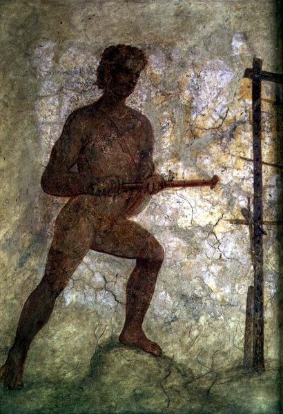 Naga postać męska (malarstwo ścienne) autorstwa Roman Roman