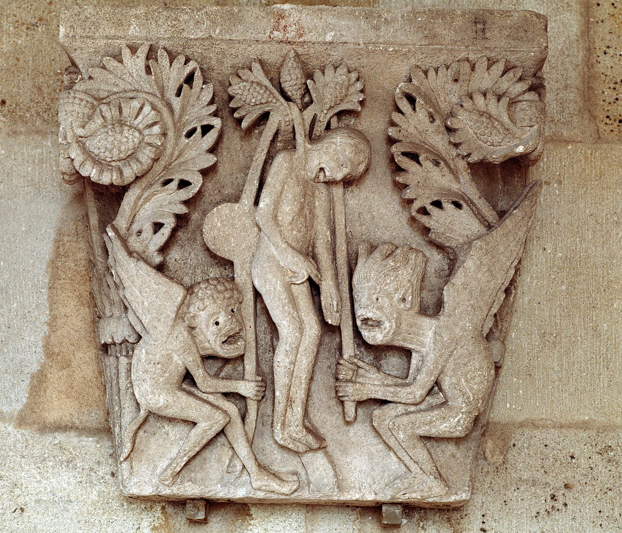 Powieszenie Judasza (kapitał rzeźbiony) autorstwa Romanesque