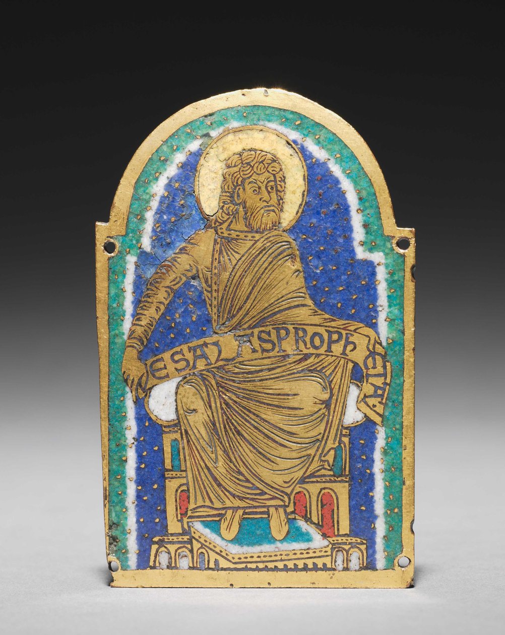Tablica: siedzący prorok z relikwiarza: Esais autorstwa Romanesque