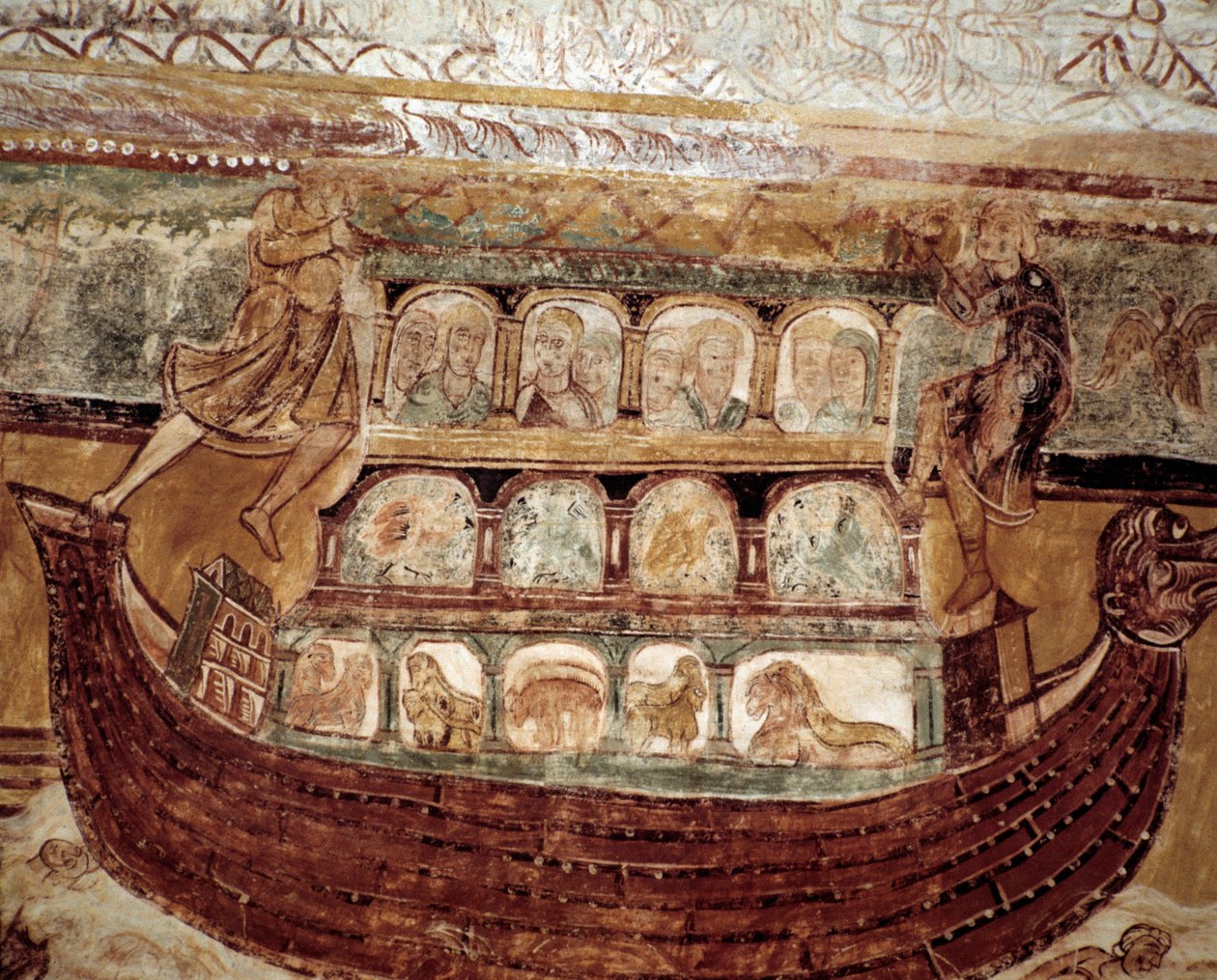 Łuk Noego (fresk na suficie) autorstwa Romanesque