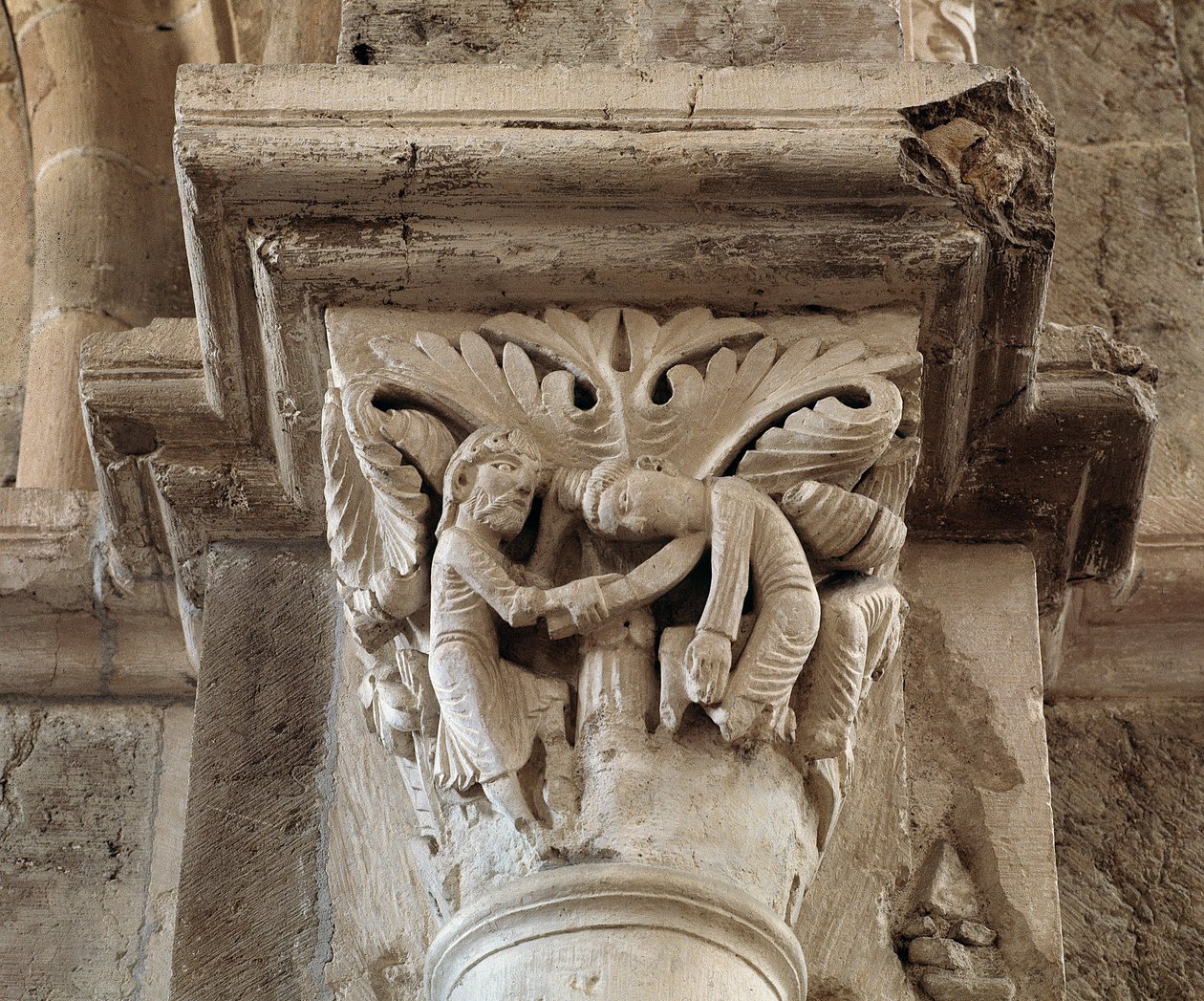 Śmierć Kaina (rzeźbiona stolica) autorstwa Romanesque