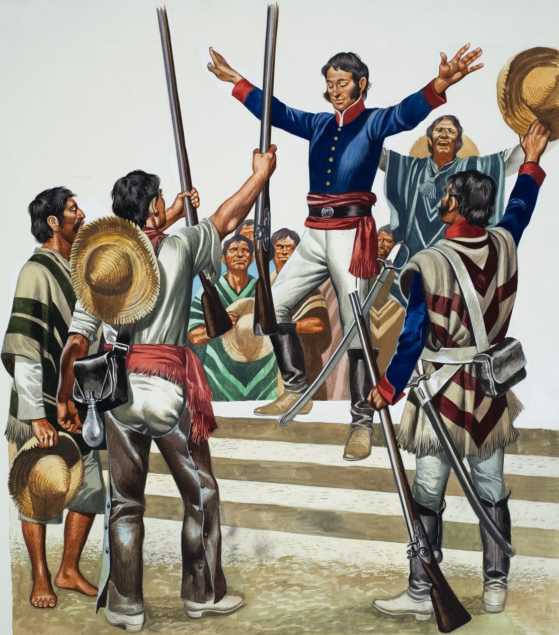Agustin de Iturbide (1783-1824) (gwasz na papierze) autorstwa Ron Embleton