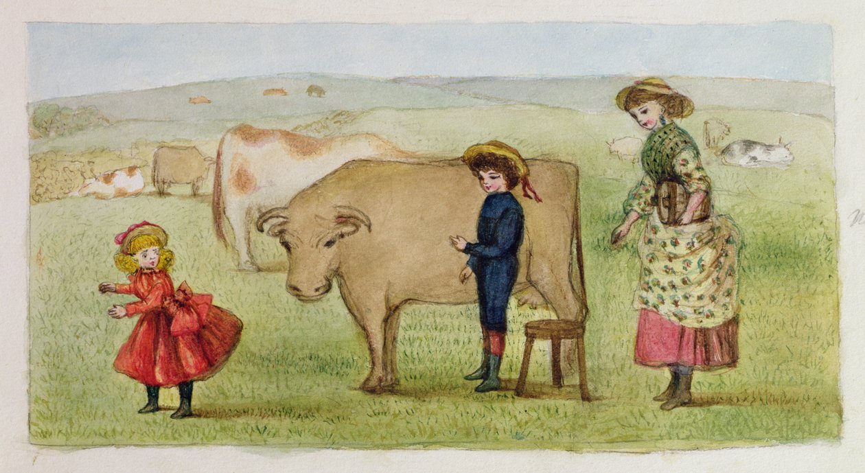 Czas udoju, Addiscombe, 1883 r. autorstwa Rosa Clementina Petherick