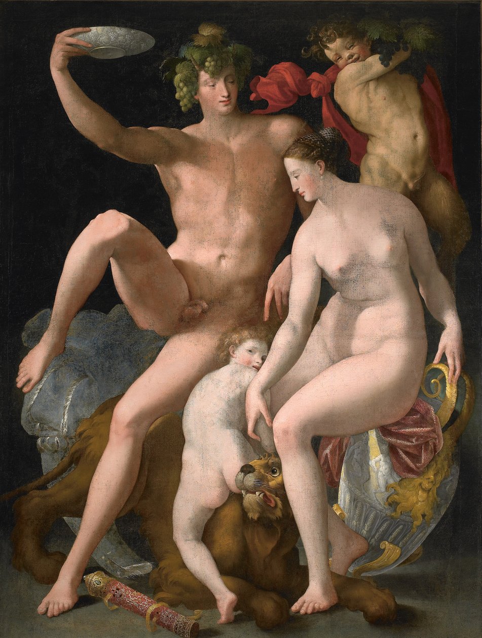 Bachus, Wenus i Kupidyn, ok. 1535. autorstwa Rosso Fiorentino