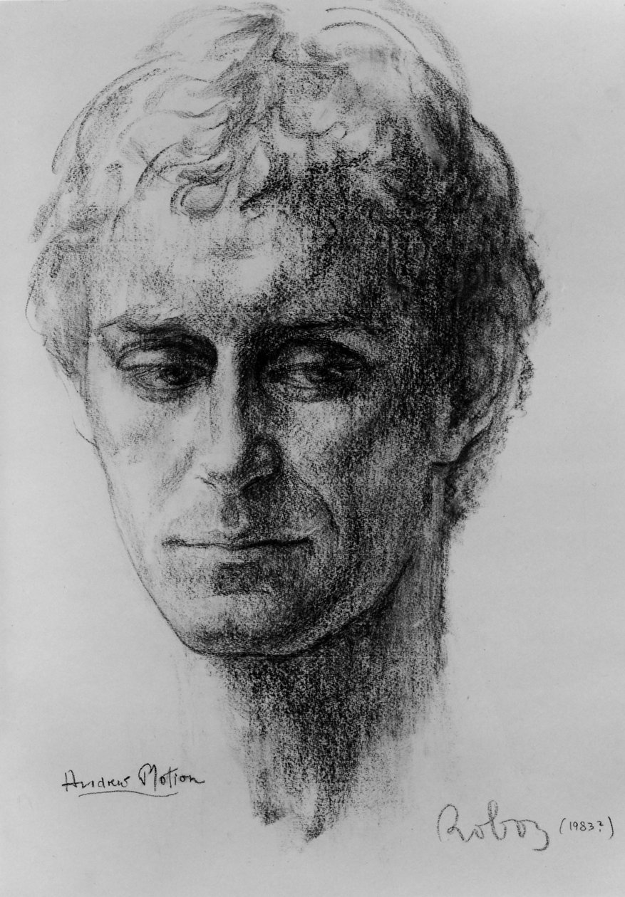 Portret Andrew Motion autorstwa Zsuzsi Roboz węglem c autorstwa Rudolf Eichstaedt