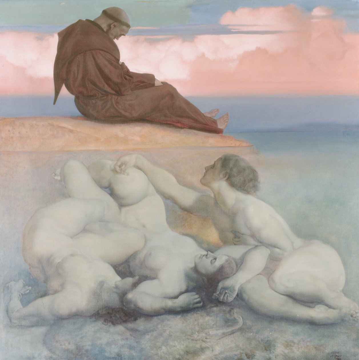 Mnich i Nixies, 1921 autorstwa Rudolf Jettmar
