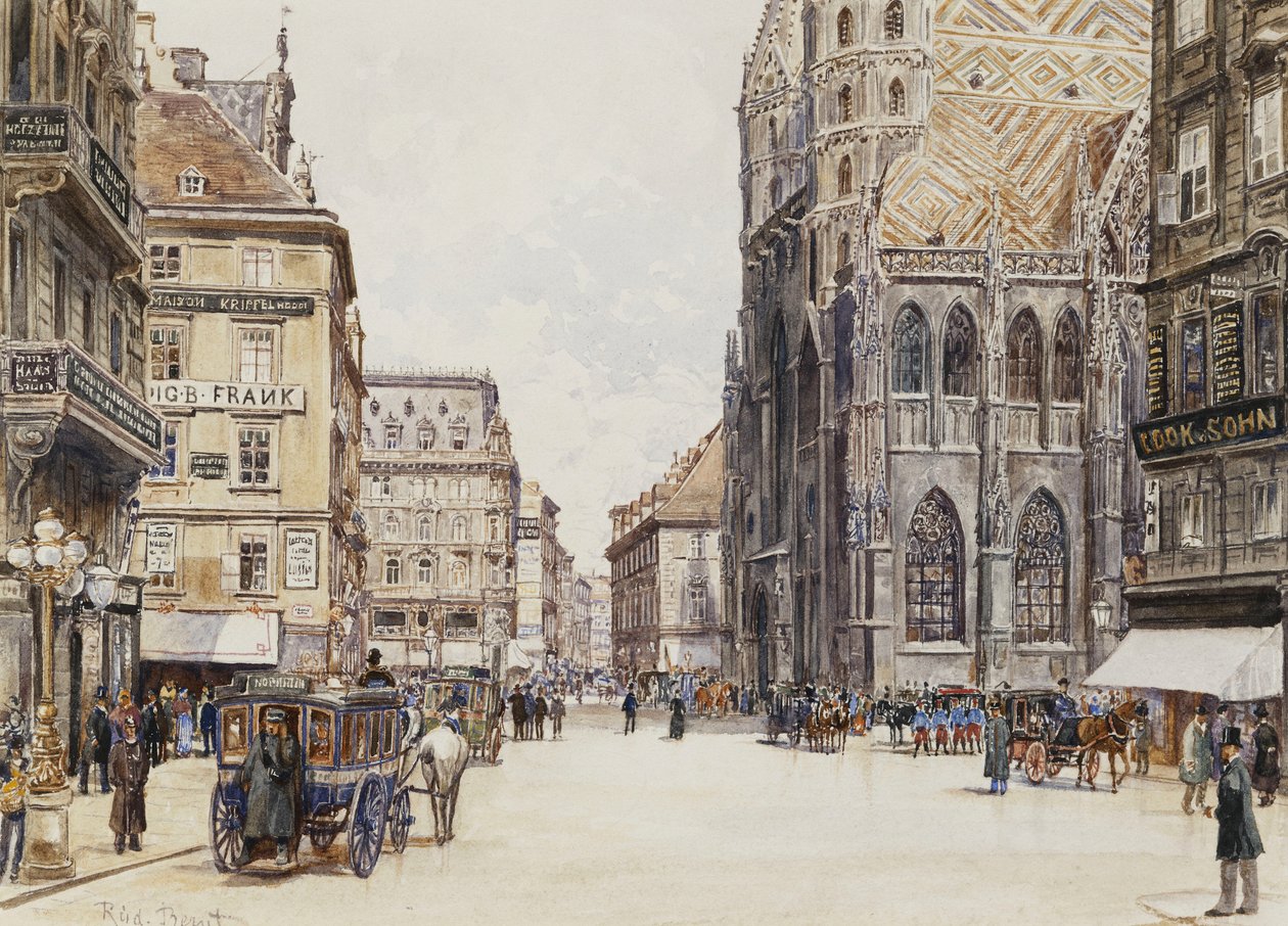 Stephansplatz, Wiedeń, autorstwa Rudolf Bernt
