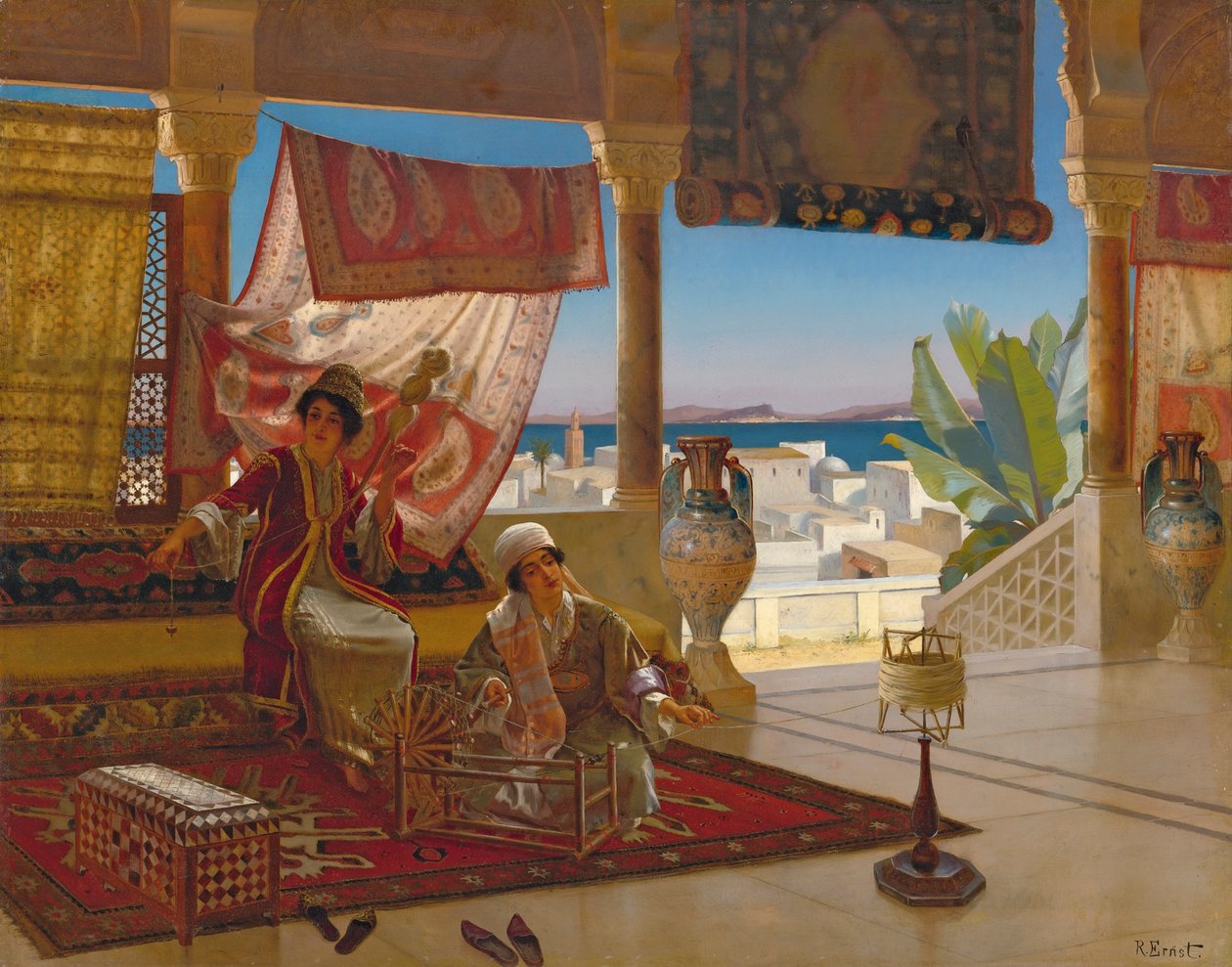 Przędzarki wełny. autorstwa Rudolphe Ernst