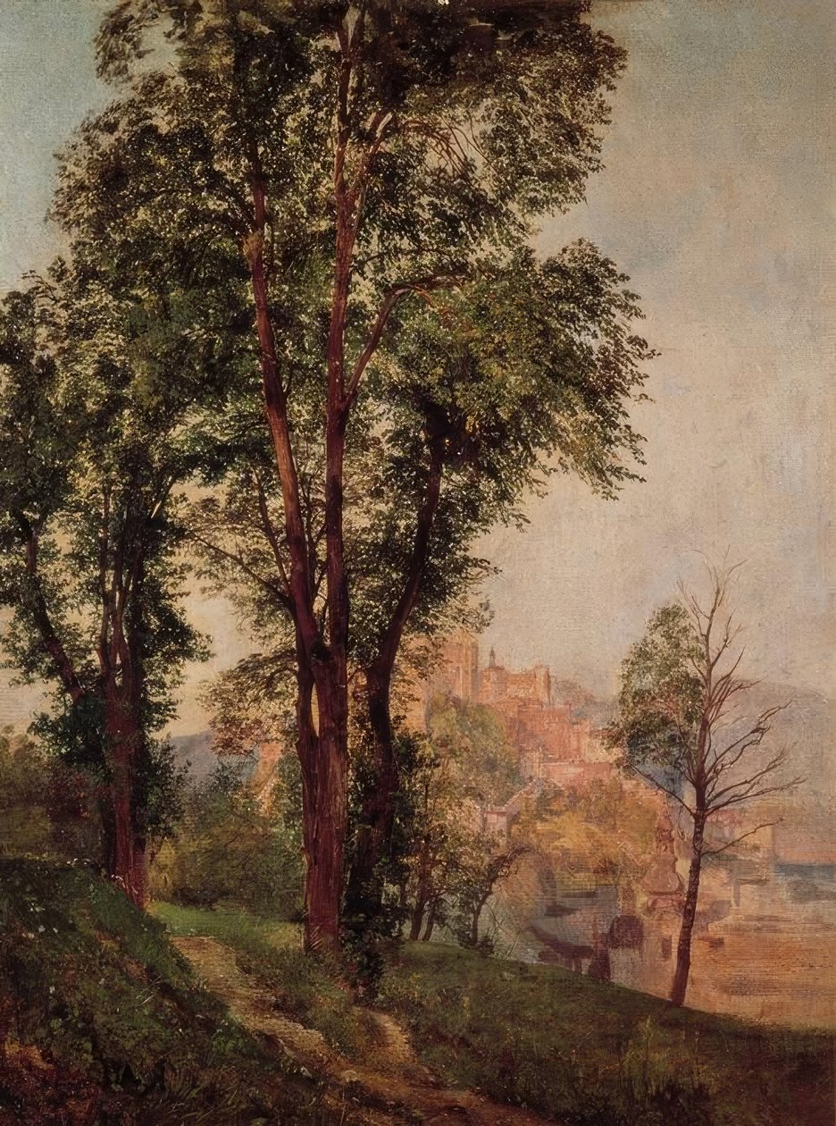 Widok na Salzburg z góry Mönchsberg autorstwa Rudolf von Alt