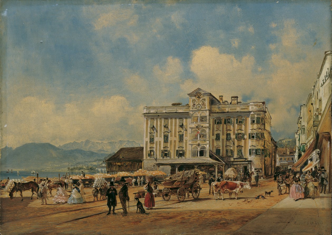 Ratusz w Gmunden autorstwa Rudolf von Alt