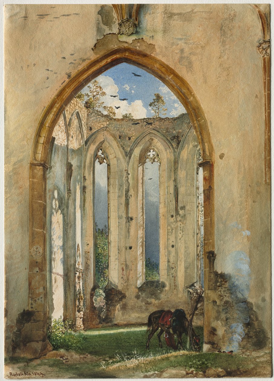 Ruiny kościoła, 1849. autorstwa Rudolf von Alt