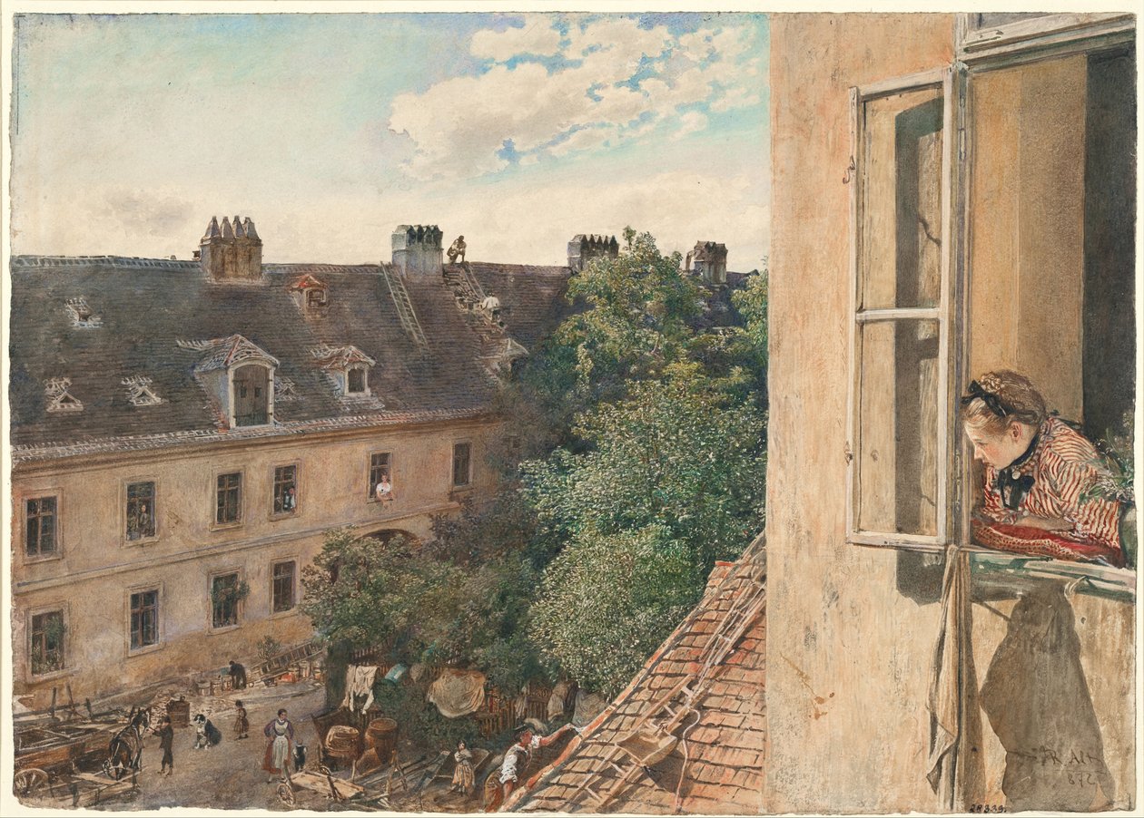 Widok na Alservorstadt, 1872 autorstwa Rudolf von Alt